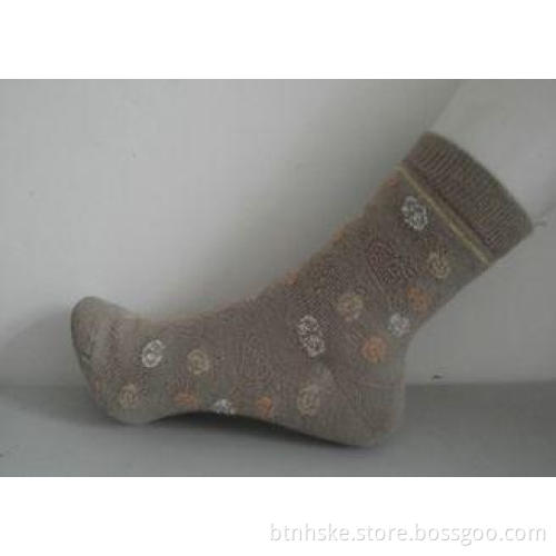 Red 90 % Cotton Novelty / Cozy Knitting Womens Wool Sock